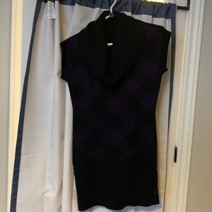Black and purple sweater dress